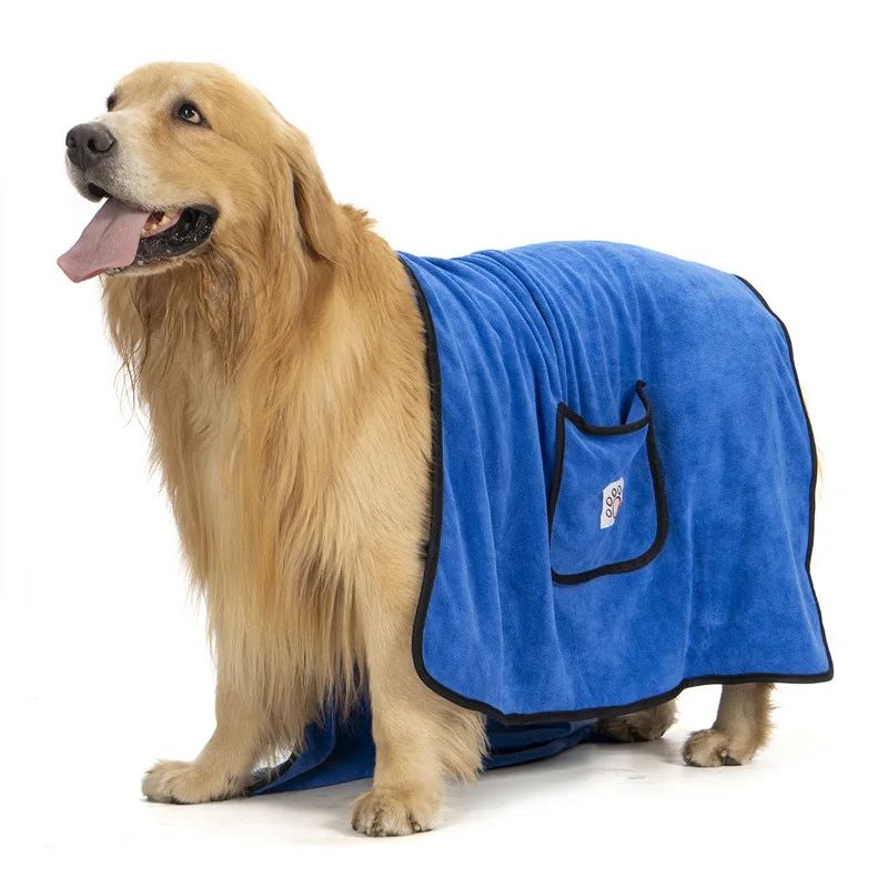 Pet Towel Dog Bathrobe Water Absorbent And Quick Drying Cleaning Beauty Glove Style Pocket Dog Bath Towel Accessori Cani