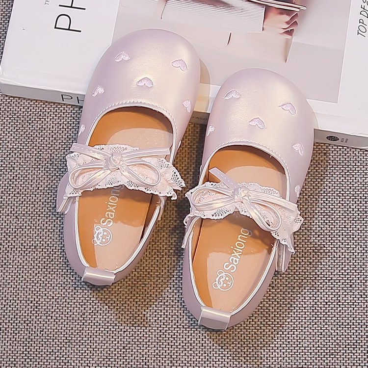 Korean-style Lace Bow Princess Shoes For Girls, Soft Sole Versatile Baby Girl Flats