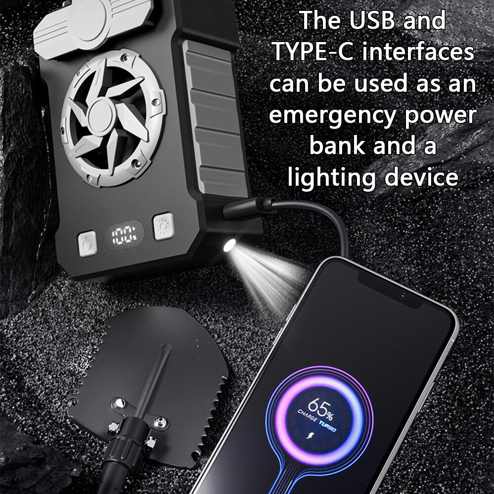 Waist Clip Fan Outdoor Personal Portable Cooling Belt USB Rechargeable10000mAh