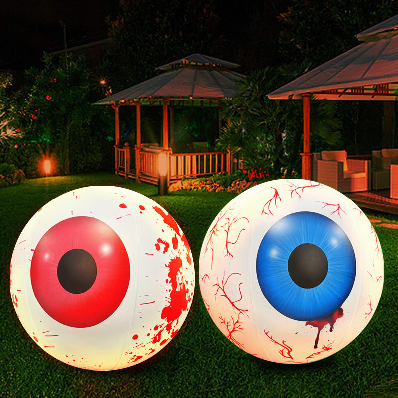 Cross-Border Glowing Pvc Inflatable Eye Beach Ball Halloween Ornaments Holiday Yard Decorations Scary Ghost