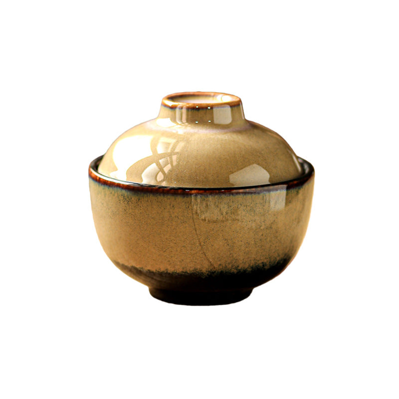 Stewing Pot For Water Bath Cooking Household Ceramic Dessert Bowl With Lid