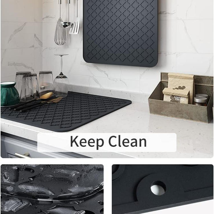 Dish Drying Mats For Kitchen Counter-Silicone Dish Drying Mat-Kitchen Dish Drying Pad Heat Resistant Mat-Kitchen Gadgets Kitchen Accessories Kitchen Small Appliances