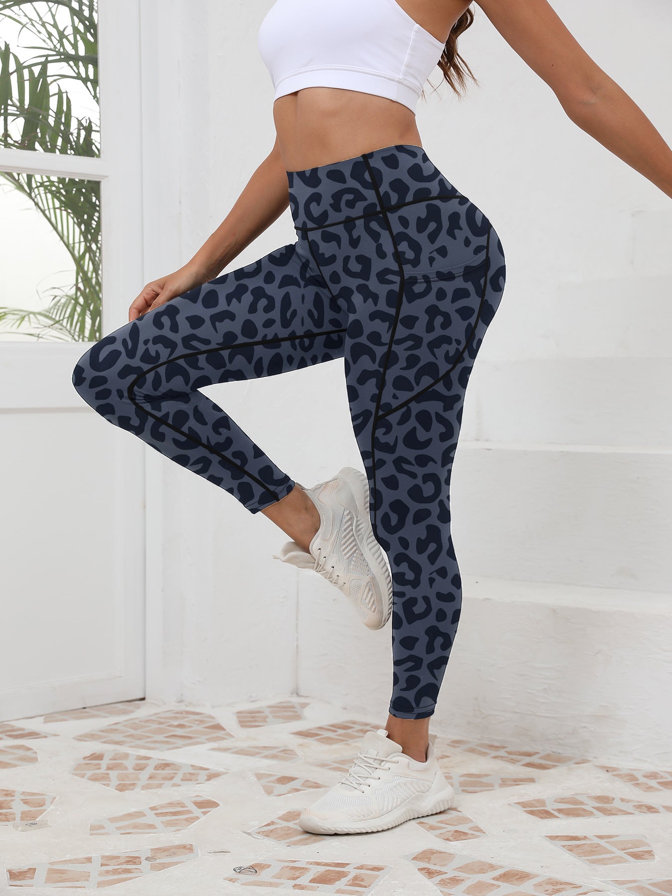 Women's New Leopard Print High-Waisted High-Stretch Sports Yoga Pants, Butt-Lifting Running Leggings