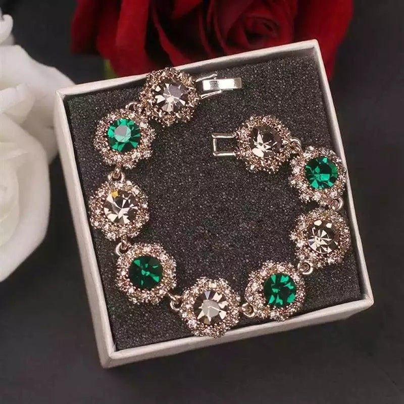 Super Flash Rhinestone Vintage Bracelet Women's Korean