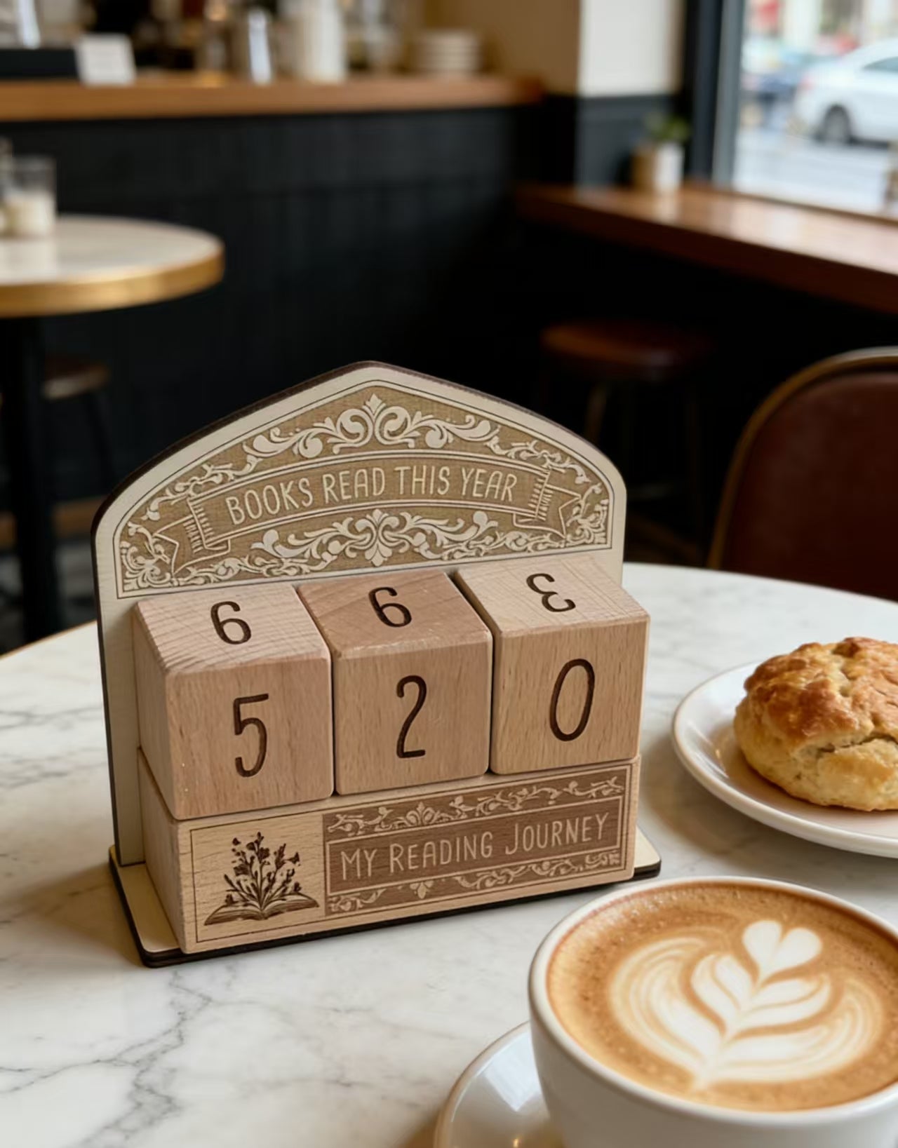 Wooden Reading Counter Blocks My Reading Journey Book Tracker Calendar Books Read This Year Desk Decor