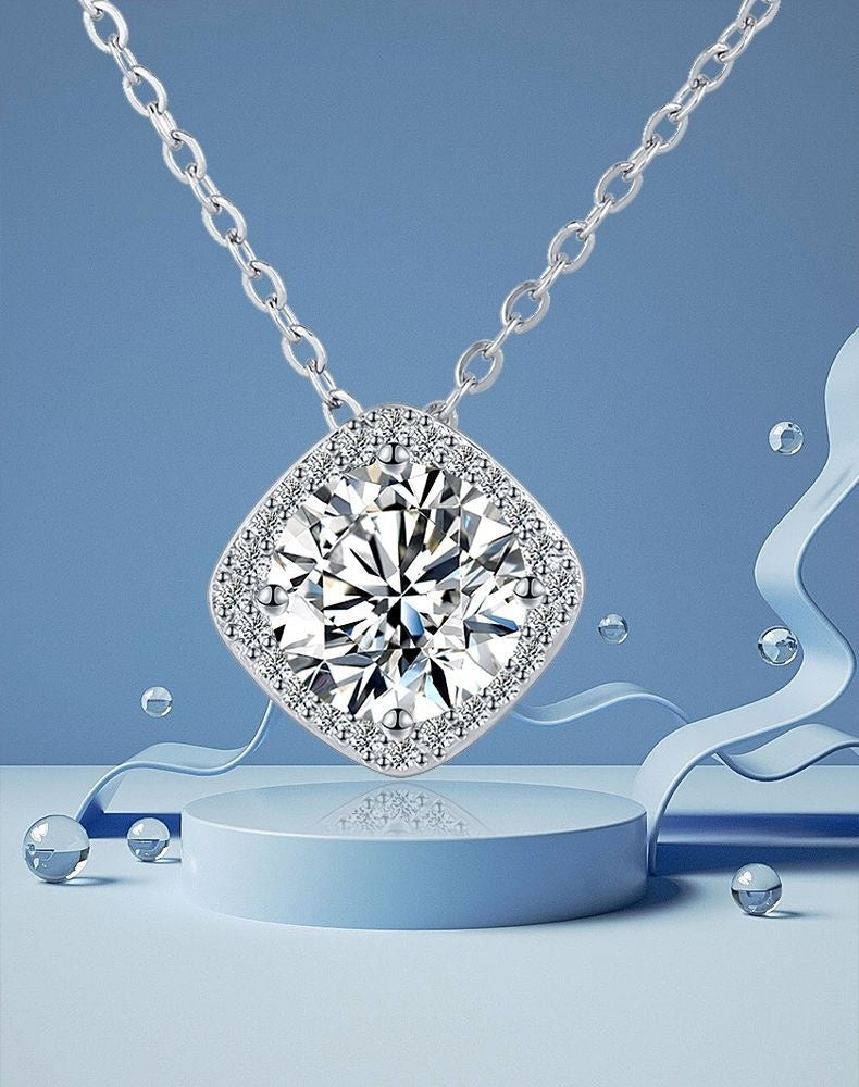 Best Seller In Europe And America Jewelry Bright Heart Square Model Necklace