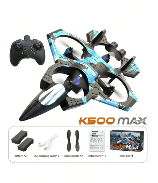 A Set Of Four-rotor Drone Fighter Jets, Equipped With A Remote Control, Featuring One-key Takeoff/landing, 360° Flipping And Hovering, And Speed Switching Functions, Suitable As A Gift.