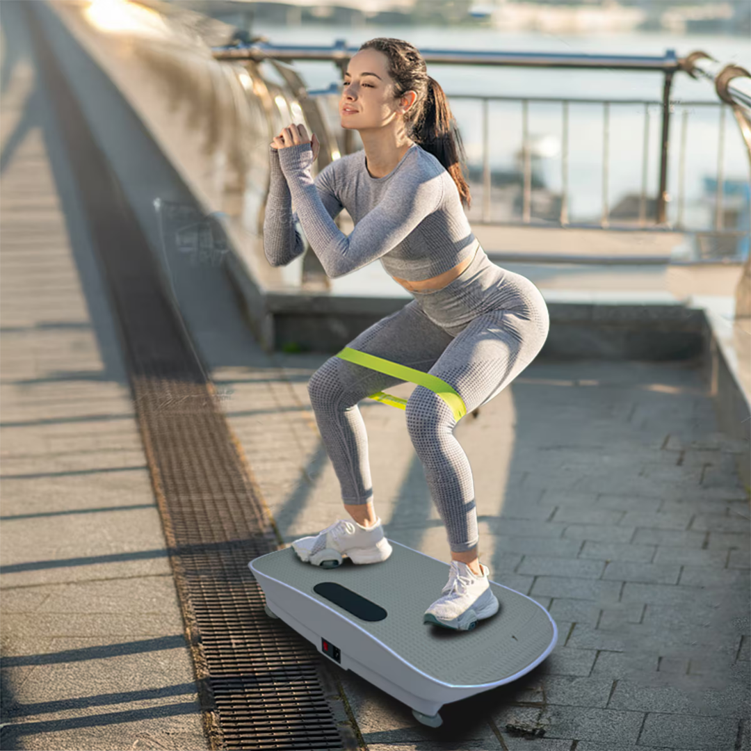 Silent Vibration Platform Crazy Fitness Massage 10-Frequency Weight Loss & Fat Burner Body Shaking Machine For Unisex Grey033
