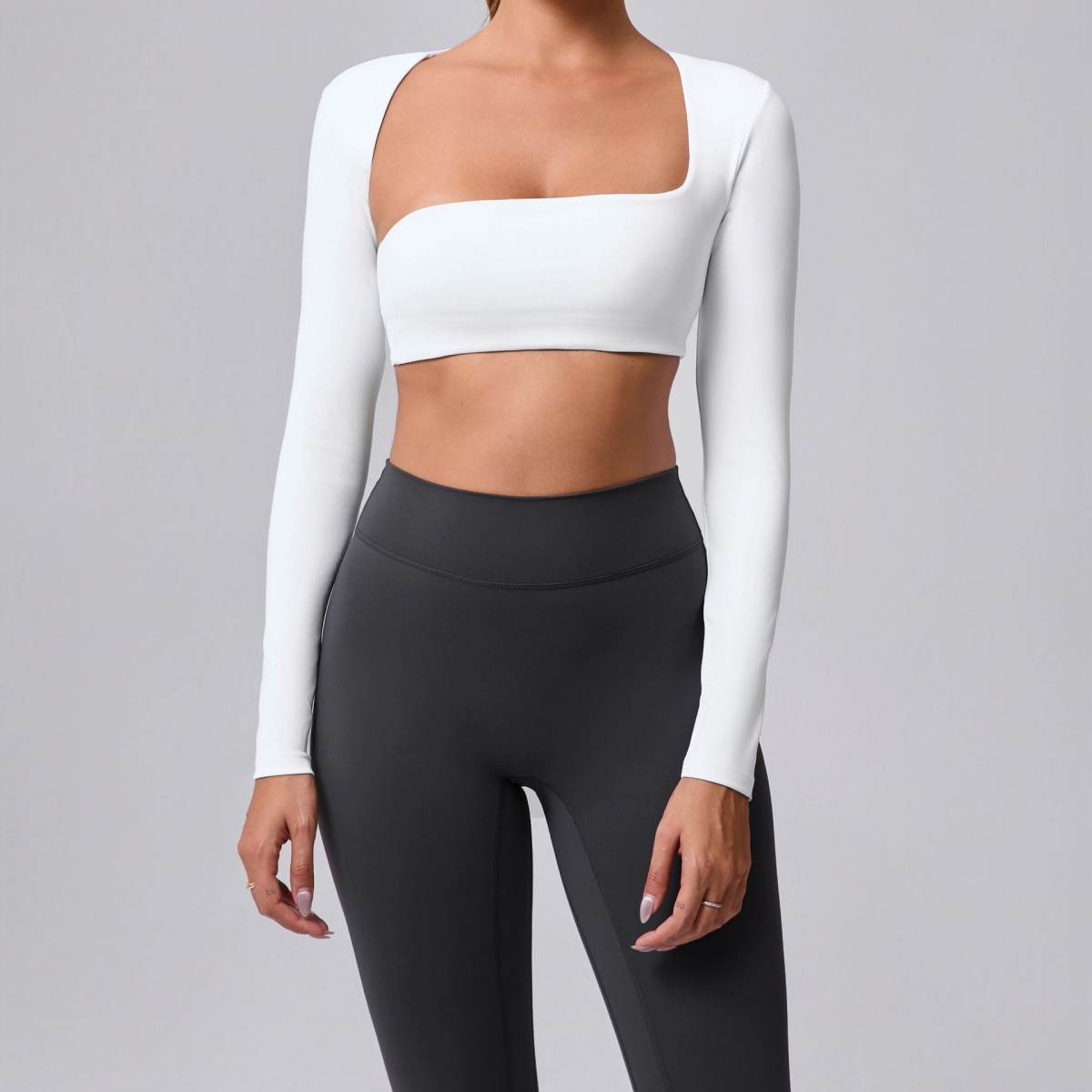 Autumn Sand Brushed Shawl Long Sleeve Yoga Wear