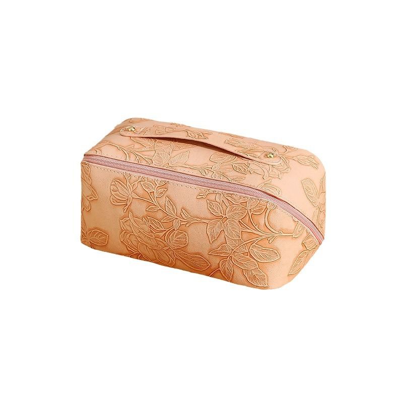 Retro Pillow Cosmetic Bag Pu Waterproof Large Capacity Wash Skin Care Bag
