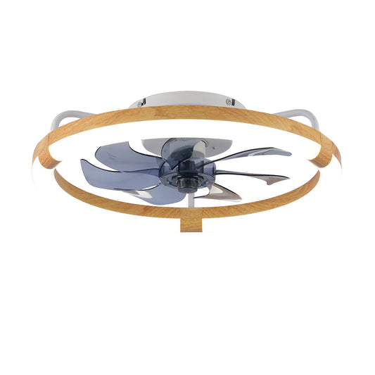 20  Ceiling Fans With Kit ,LED Light Source And Remote Control, 3000-6500K Dimmable Modern Flush Mount LED Fan Light, 6 Speeds, Quiet DC Motor For Living Room, Bedroom,Kitchen----Matte White WOOD