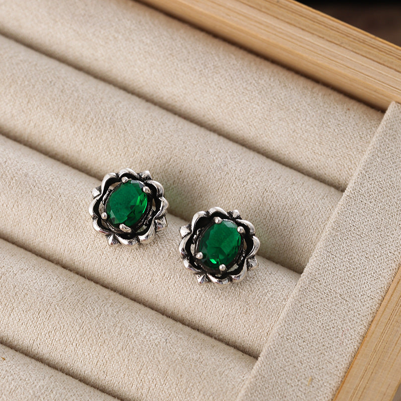 Niche Heavy Industry Zircon Stud Earrings For Women Luxury Fashion Personality Versatile Jewelry