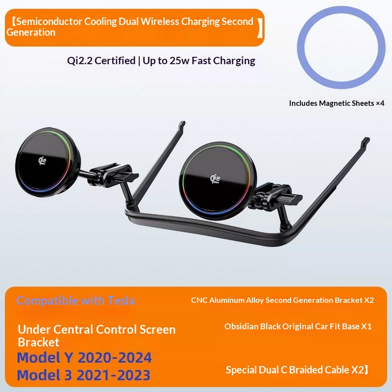 Central Control Phone Holder With Magnetic Wireless Fast Charging And Stable