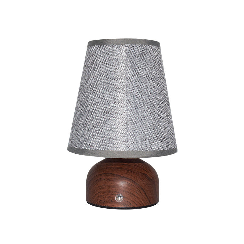 Bedside Fabric Charging Table Lamp With Built-in Battery