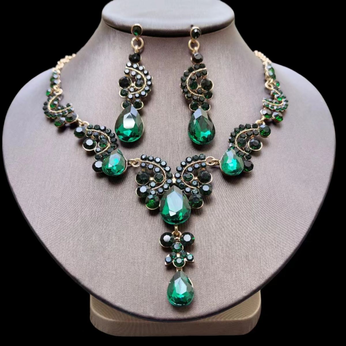 Bridal Necklace Earrings Zircon Wedding Accessories Suit