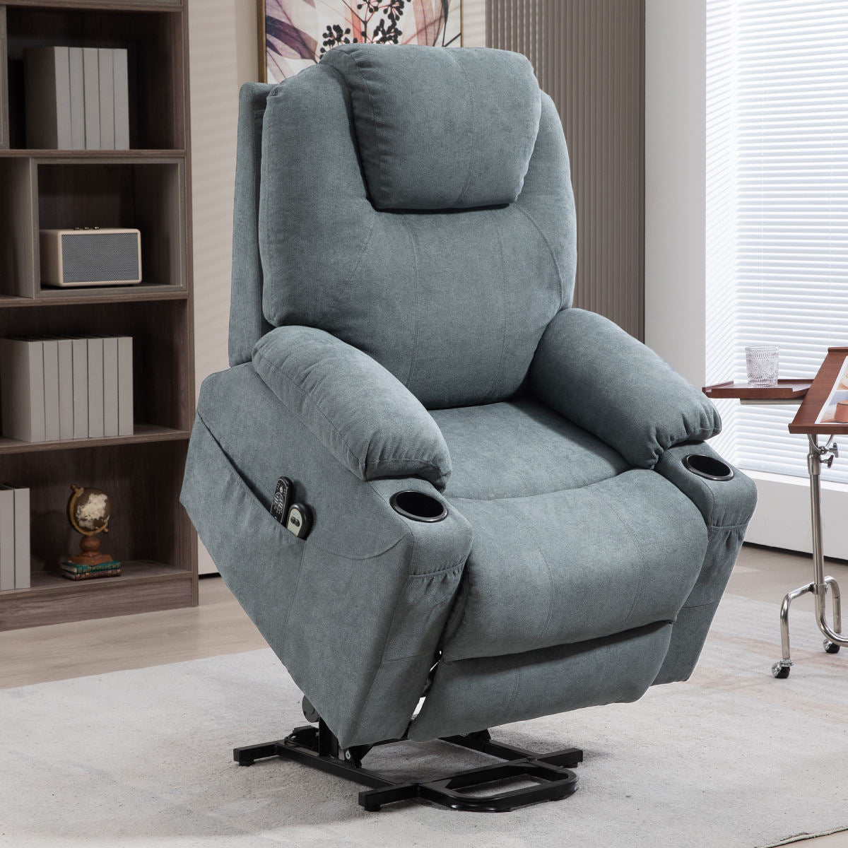 Lift-And-Recline Massage Armchair, With Heat - Grey