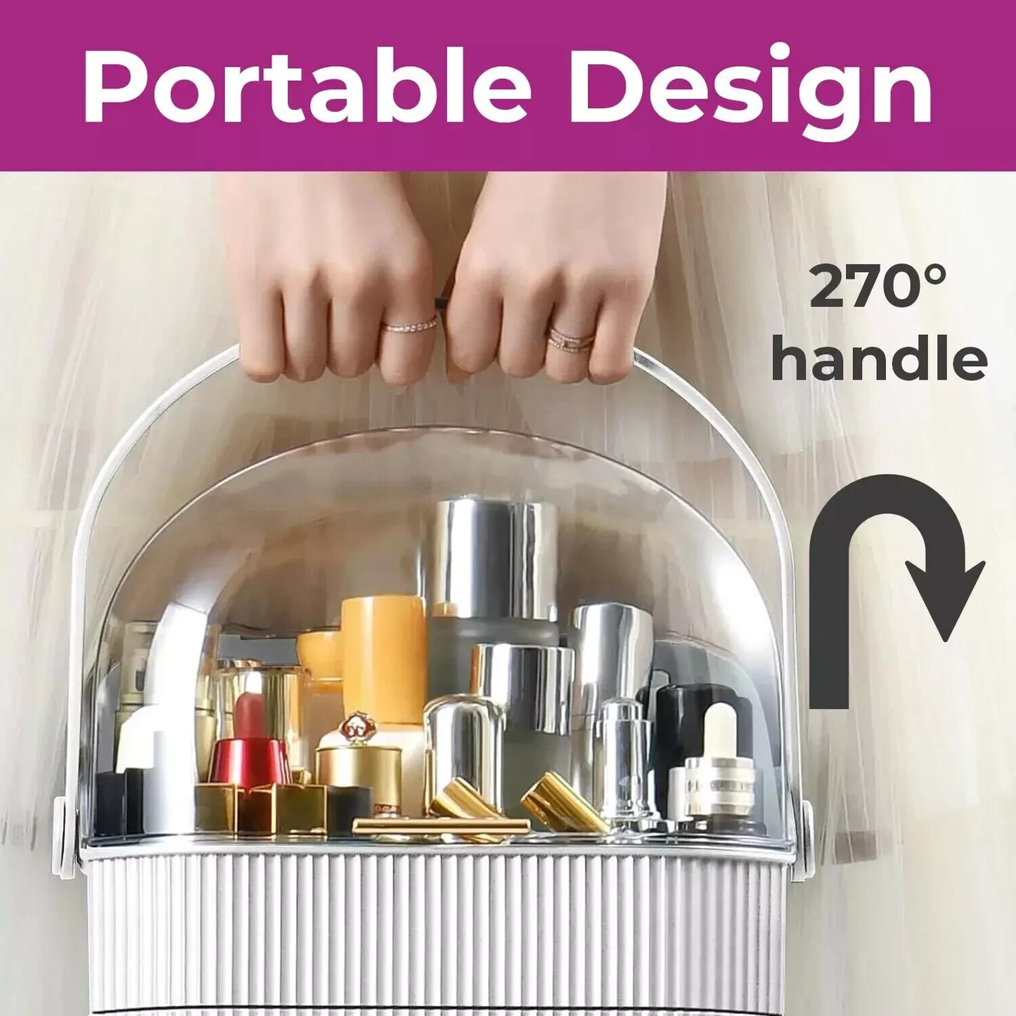 XL Large Make Up Organiser Cosmetic Vanity Case Box Drawers Skincare Storage