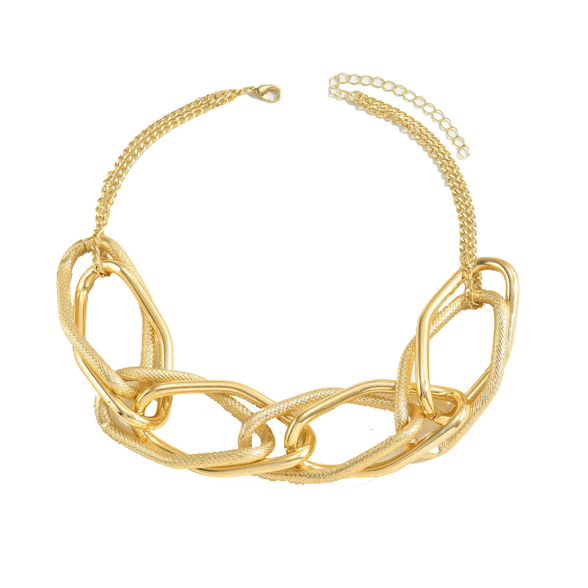 Cross-border European American Fashion OL Women Necklace, Unique Hip Hop Metal Exaggerated Niche Design Long Clavicle Neck Jewelry