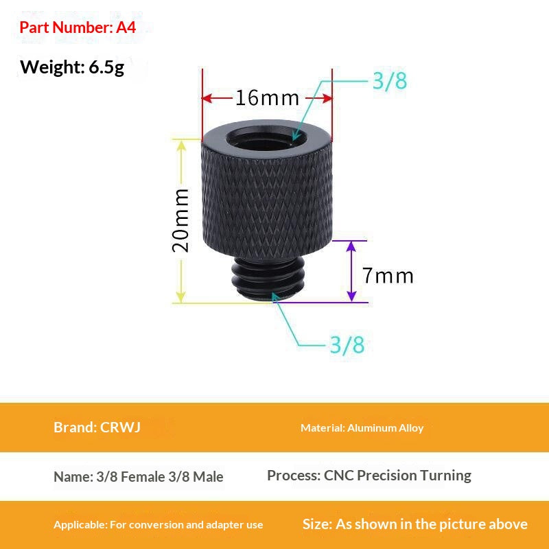 14 To 38 Camera Screw M4 M5 M8 M10 M12 Aluminum Tripod Head Photography Equipment Accessories