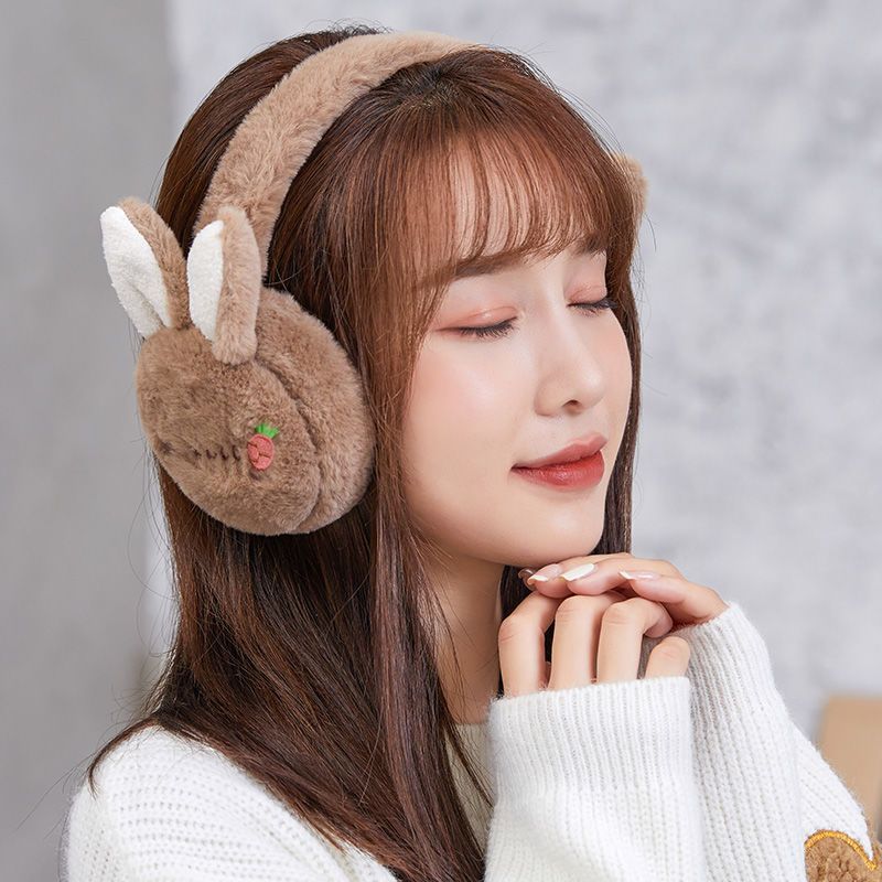 Rabbit Ear Earmuffs For Winter Warmth, Korean Style For Women