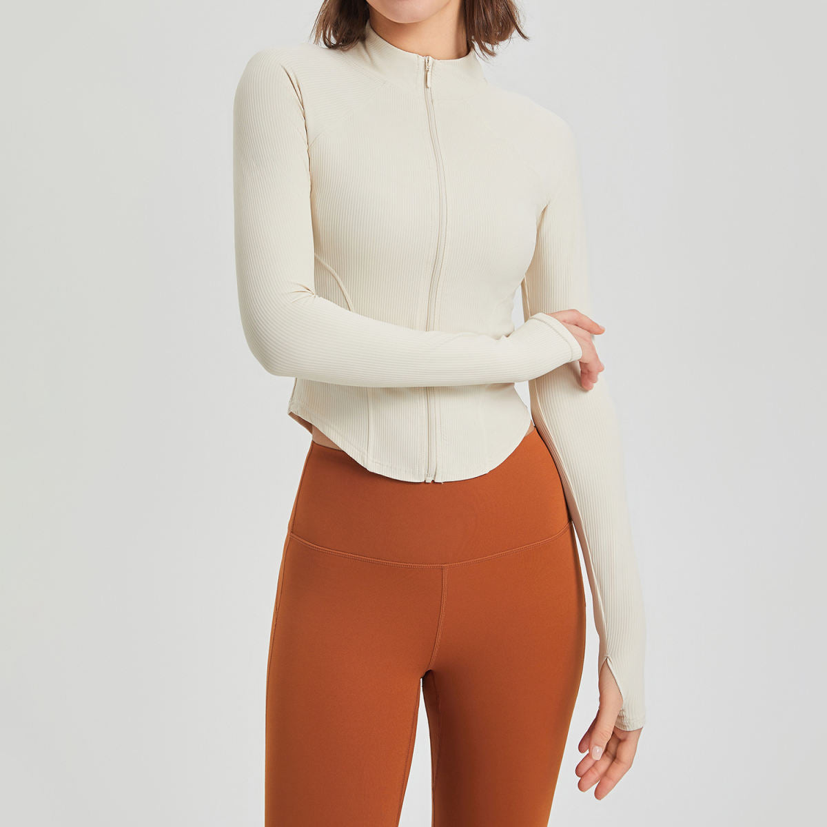 Shaping Yoga Clothes Women's Casual Jacket Long-sleeved Zipper Skin-friendly Sports Fitness Top