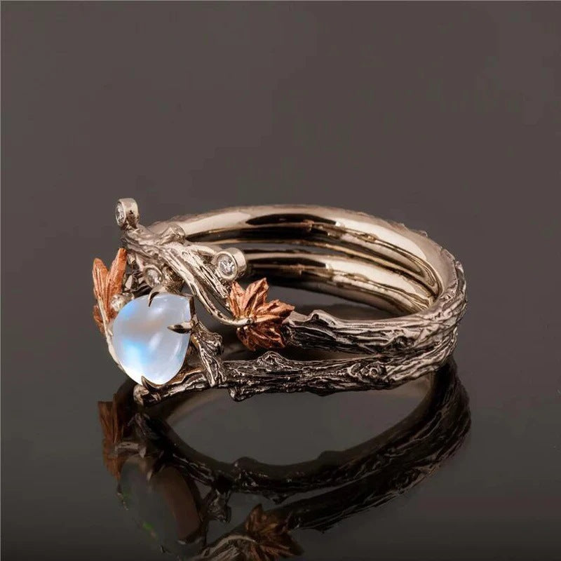 New Retro Golden Maple Leaf Ring, High-end Light Luxury Design, Women Finger Ring, Ideal Gift For Anniversary