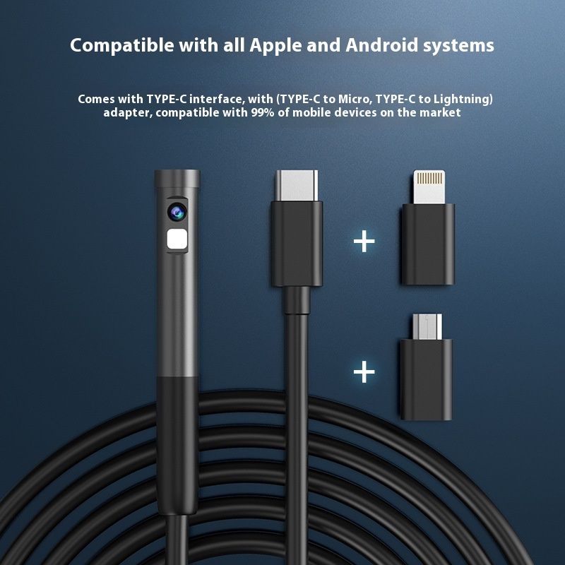 Single Dual Lens HD Type-c Three-in-one Mobile Phone Pipe Endoscope