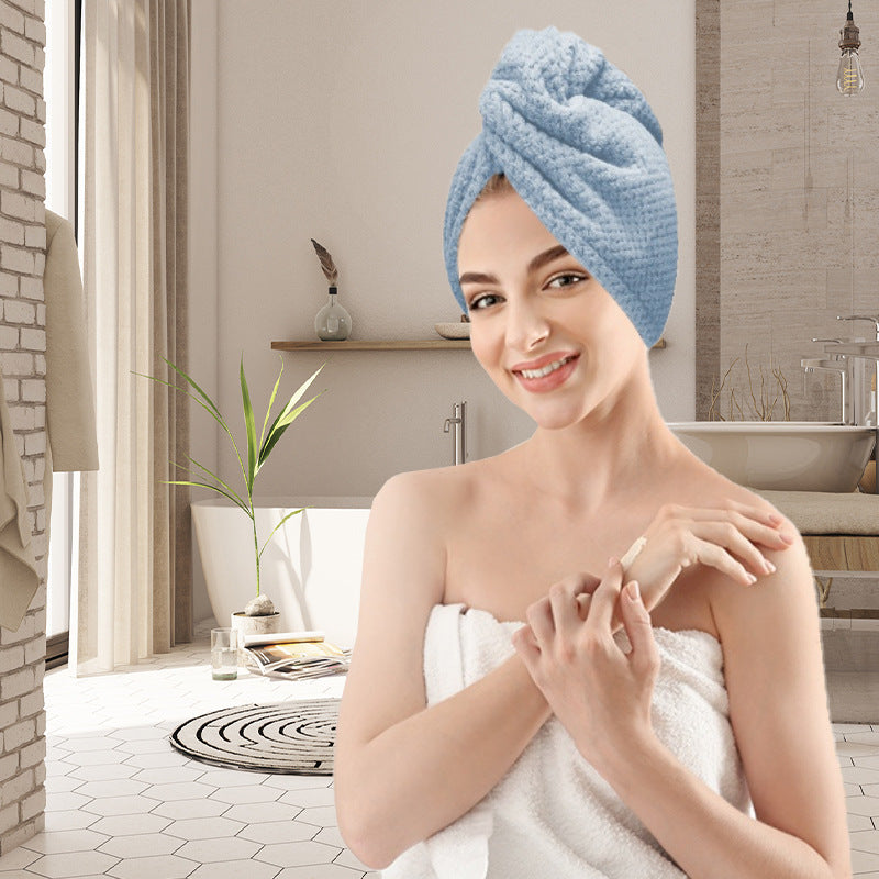 Womens Coral Fleece Hair Drying Cap Highly Absorbent Quick Drying Pineapple Weave Towel For Hair Drying