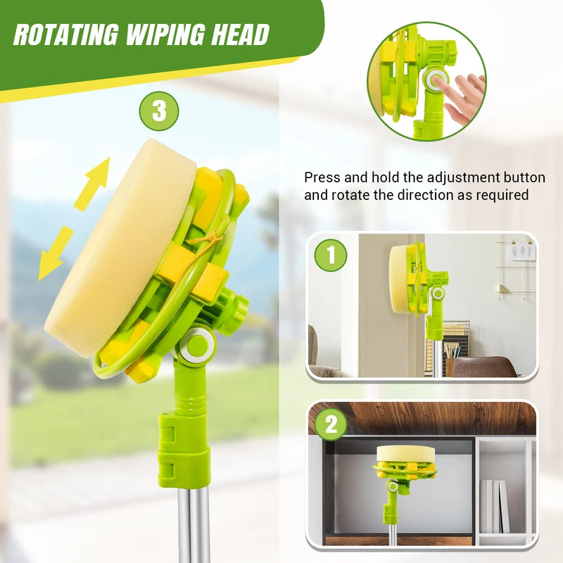 Telescopic Window Cleaning Tool High Rise Window Cleaner U Shape Smart Angle Adjust Wash Bar Cleaner With Squeegee