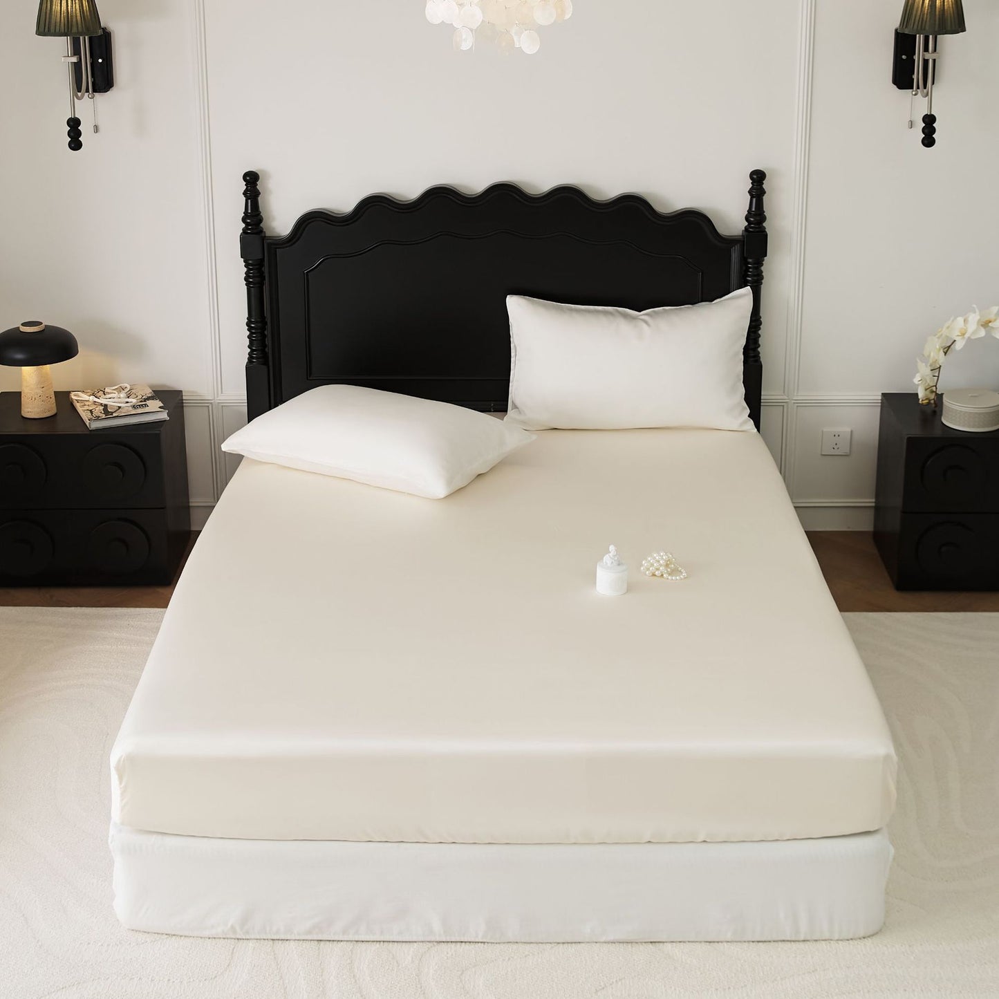 Cooling Solid-color Pillowcase Single Bed Sheet And Fitted Sheet