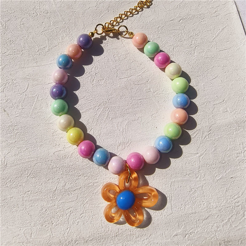 Handmade Colorful Beaded Pet Necklace