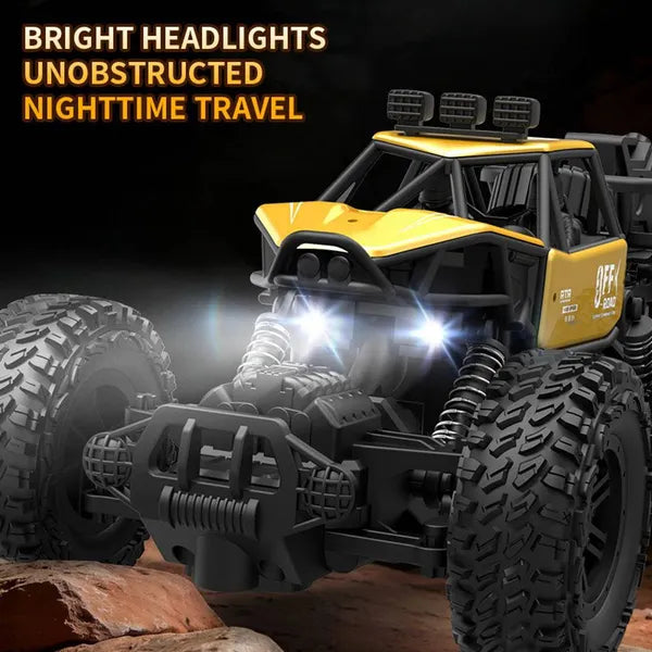 All-terrain Electric Toy Car, Alloy Car, 1-20 Scale Model Car, 2.4GHz R Or C Off-road Car, High-speed Car, With Headlights And Shock Absorption, Birthday Gifts For Kids Over 3 Years Old-yellow