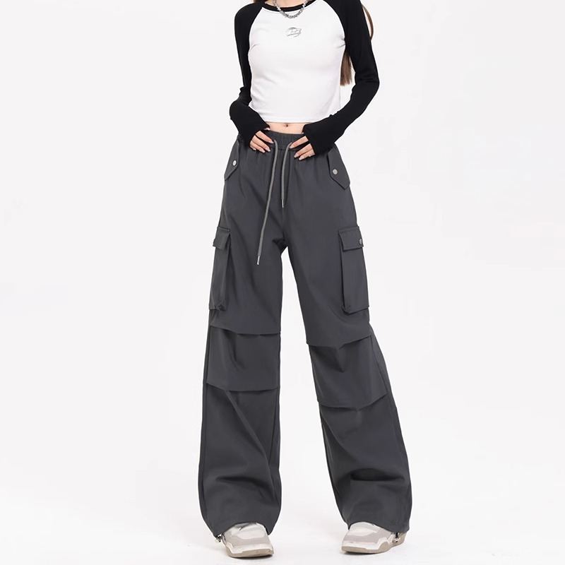 Korean Style Niche Drapey Cargo Pants For Women