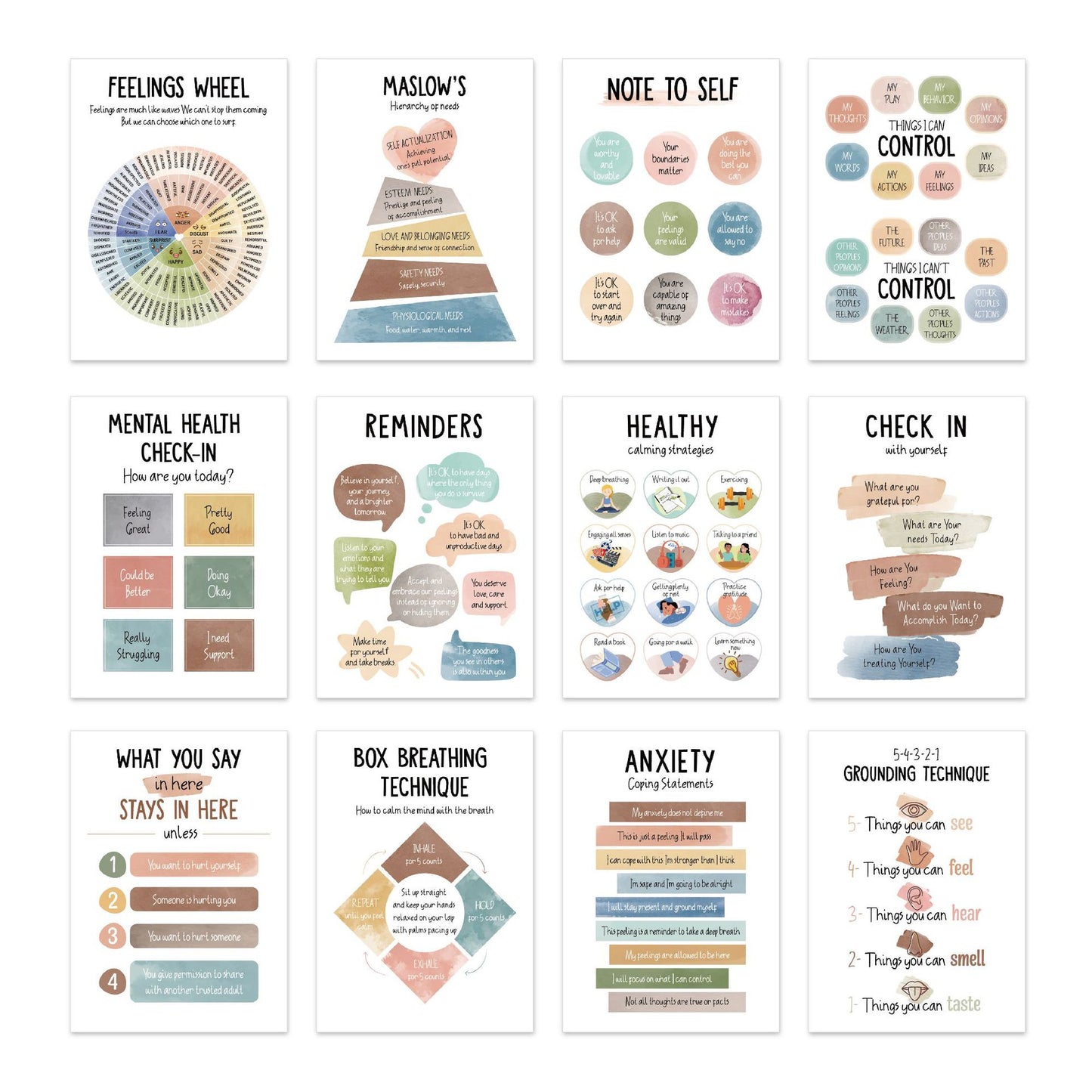 12 Mental Health Posters Office Consulting Room Counselor Education Products