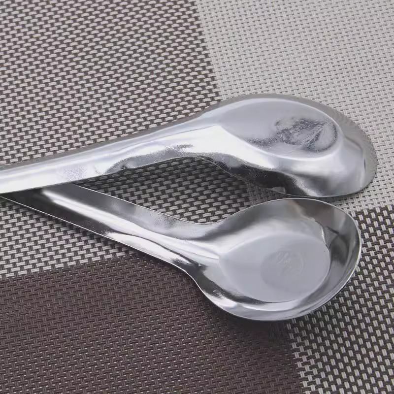 Thickened Orchid-patterned Flat-bottom Spoon Soup Spoon For Cafeterias And Fast-food Restaurants