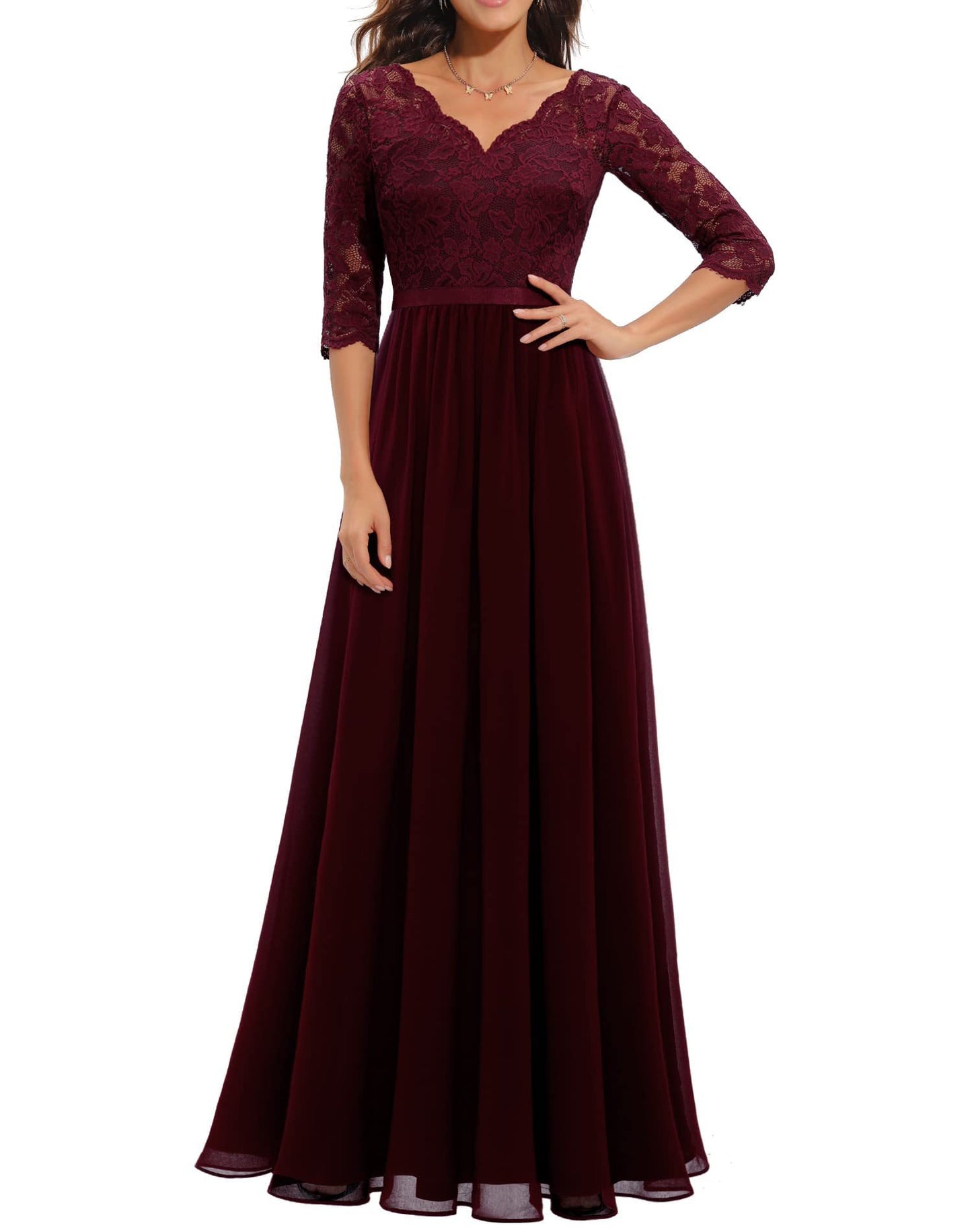Best Seller Dress Lace Long Patchwork Waist-tight Noble Dress