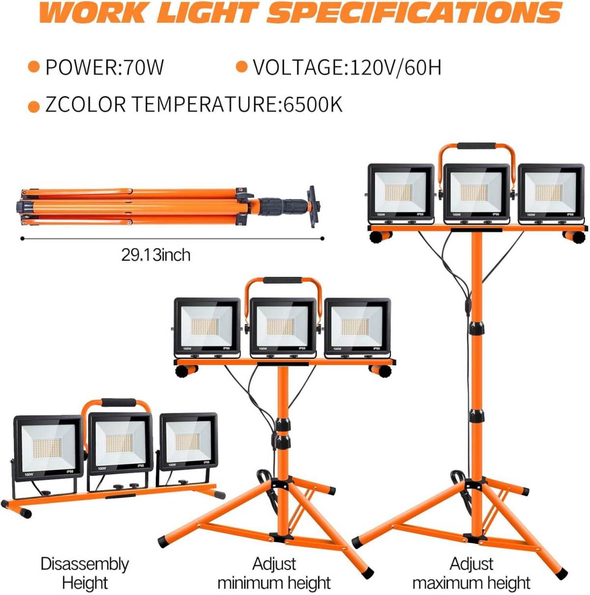 Mobile Portable LED Work Light Waterproof