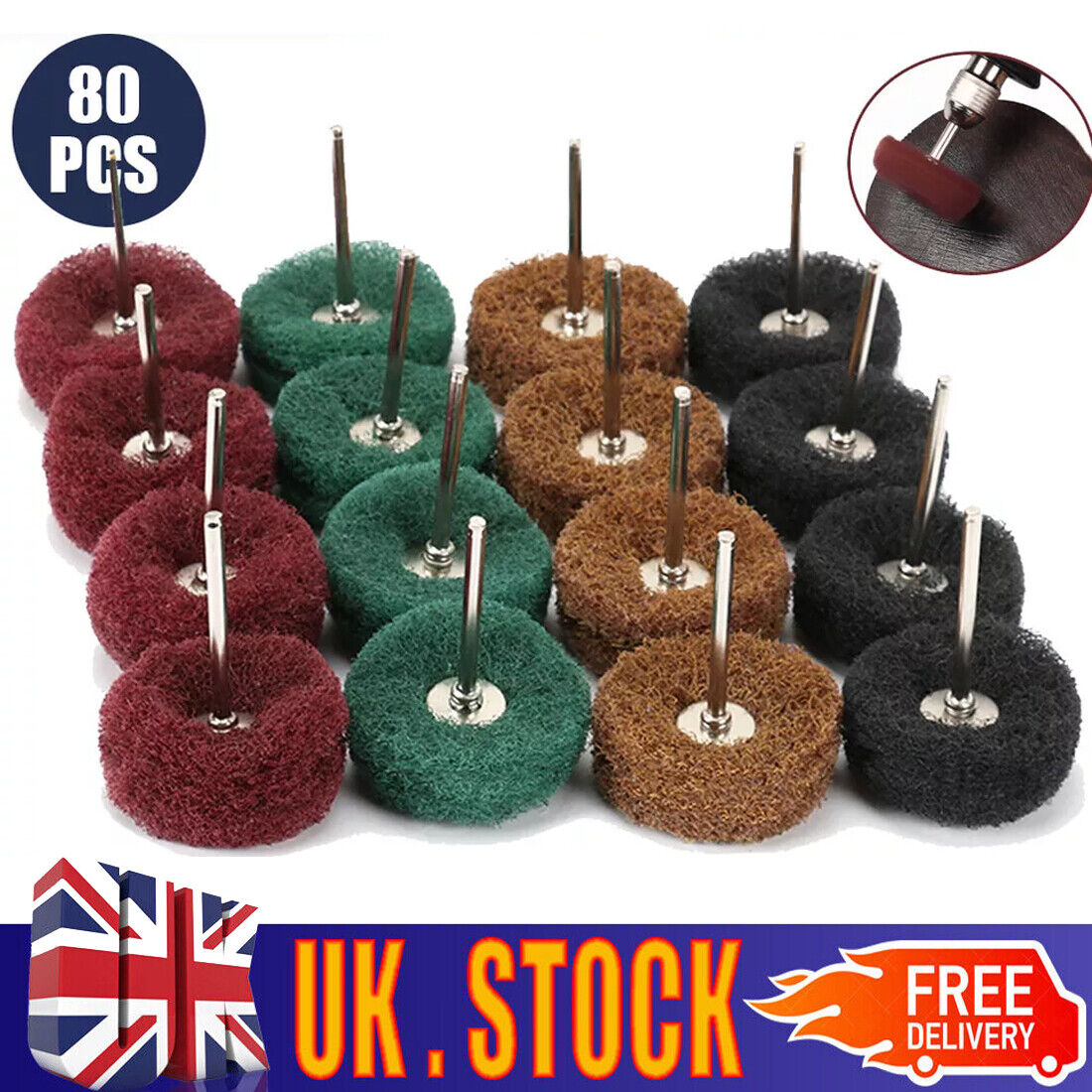 80X Wheel Buffing Polishing Set For Dremel Rotary Tool Bits Accessories Kits Set