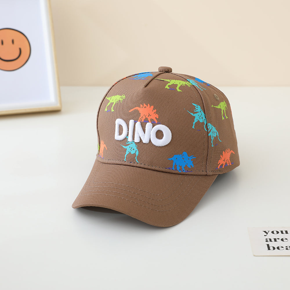 The Full-color Printed Dinosaur Embroidery Letter DINO Children's Baseball Cap Is Suitable For Daily Use, At Home, And For Commuting.