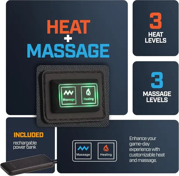 Alpcour Heated Massage Reclining Stadium Seat With Back Support For Bleachers