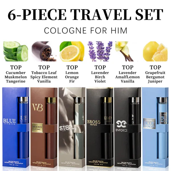 6pcs Set, 1.18fl.oz 35ml Each Bottle, Men's Eau De Toilette Spray, Long-Lasting Perfume, 6 Different Scent, Perfect For Dating, Daily Life, Parties, Gift Giving