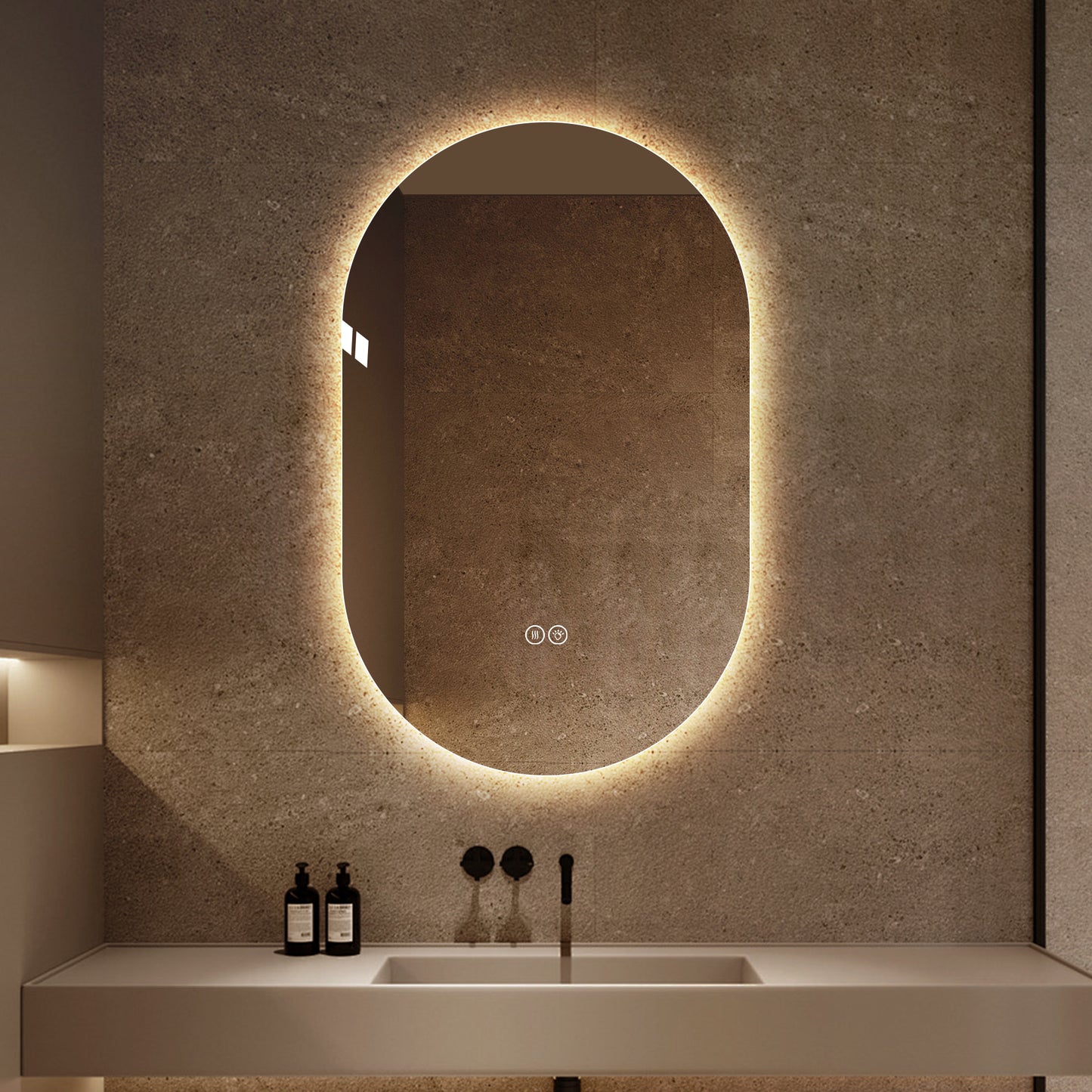 48x30 Inch Smart Wall Mounted LED Touch Screen Anti-fog Mirror Bathroom Mirror, Barber Shop Mirror