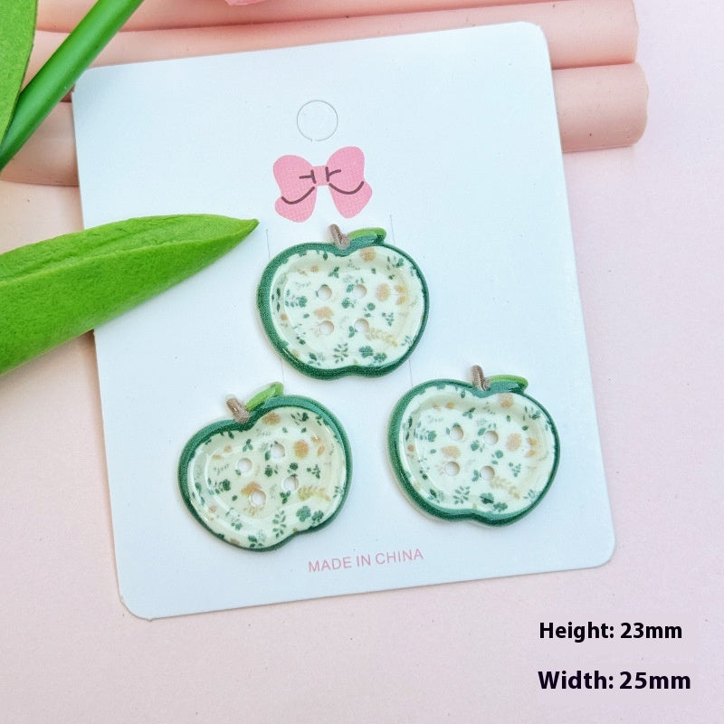 Colorful Printed Plaid Button Acrylic Diy Ornament Accessories