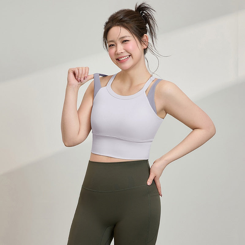 High Strength Double Width Strap Bra Running Shockproof Yoga Workout Beauty Back Vest