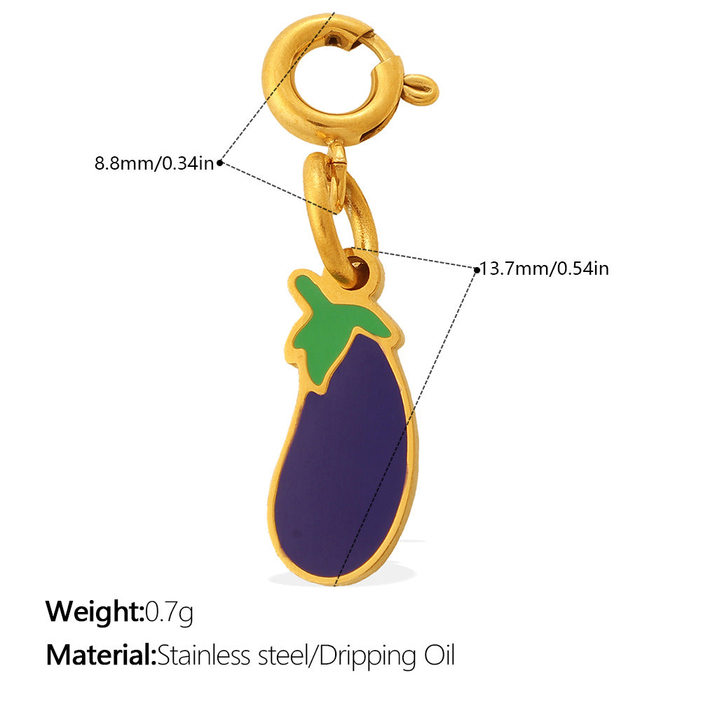 Country-style Cute Vegetable Series Jewelry Clasp Pendant Stainless Steel DIY Bracelet And Necklace Accessories
