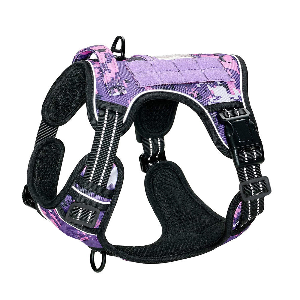 Outdoor Pet Vest With Adjustable Mesh Straps And Handle Leash