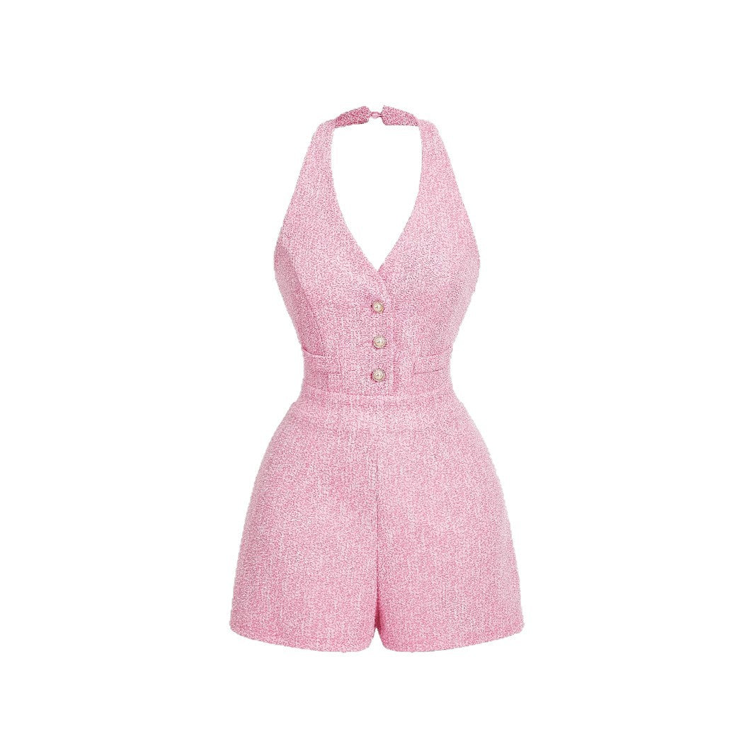 Womens Fashion V-neck Sleeveless Halter Jumpsuit