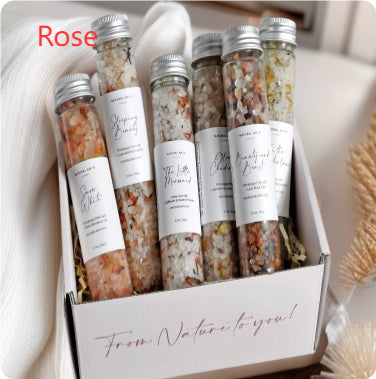 Bath Salts Dried Flowers Bathing Salts Solid Color Bottled