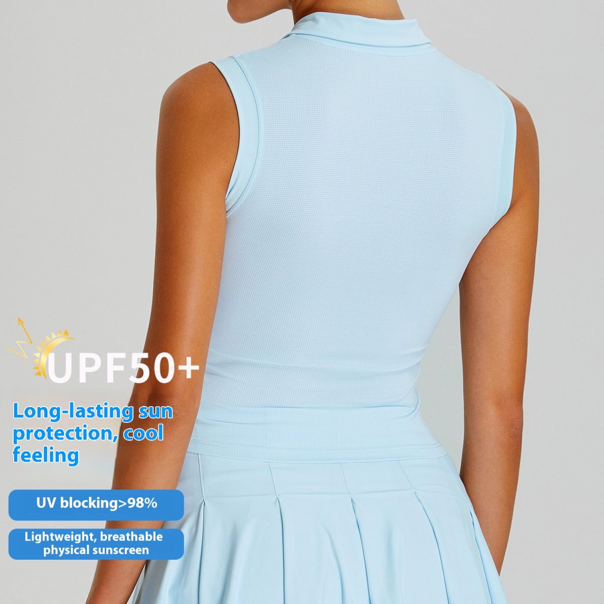 New Cool Sunscreen Sleeveless Yoga Vest Women's Outdoor UV-proof Sports Top