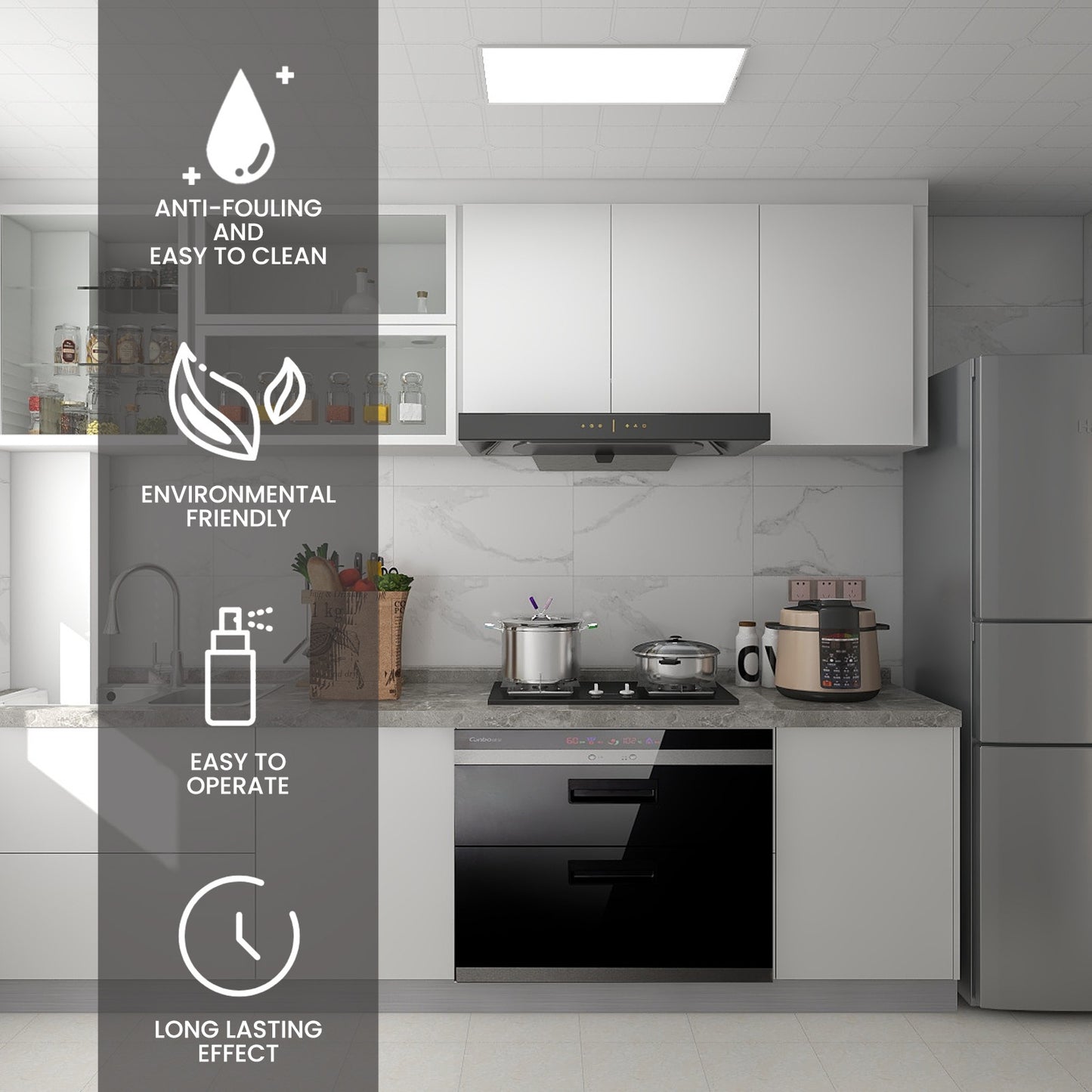 Jue-Fish Kitchen Cleaning Powder - Cleans Grease And Grime From Range Hoods, Stovetops, And Faucets Heavy-duty Degreaser.